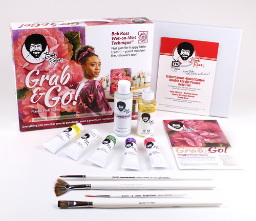 Bob Ross Grab & Go? Playful Pink Roses