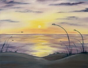 Rendering of Bob Ross' Ocean Sunrise